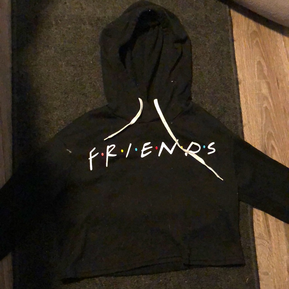 Cropped friends sweatshirt black